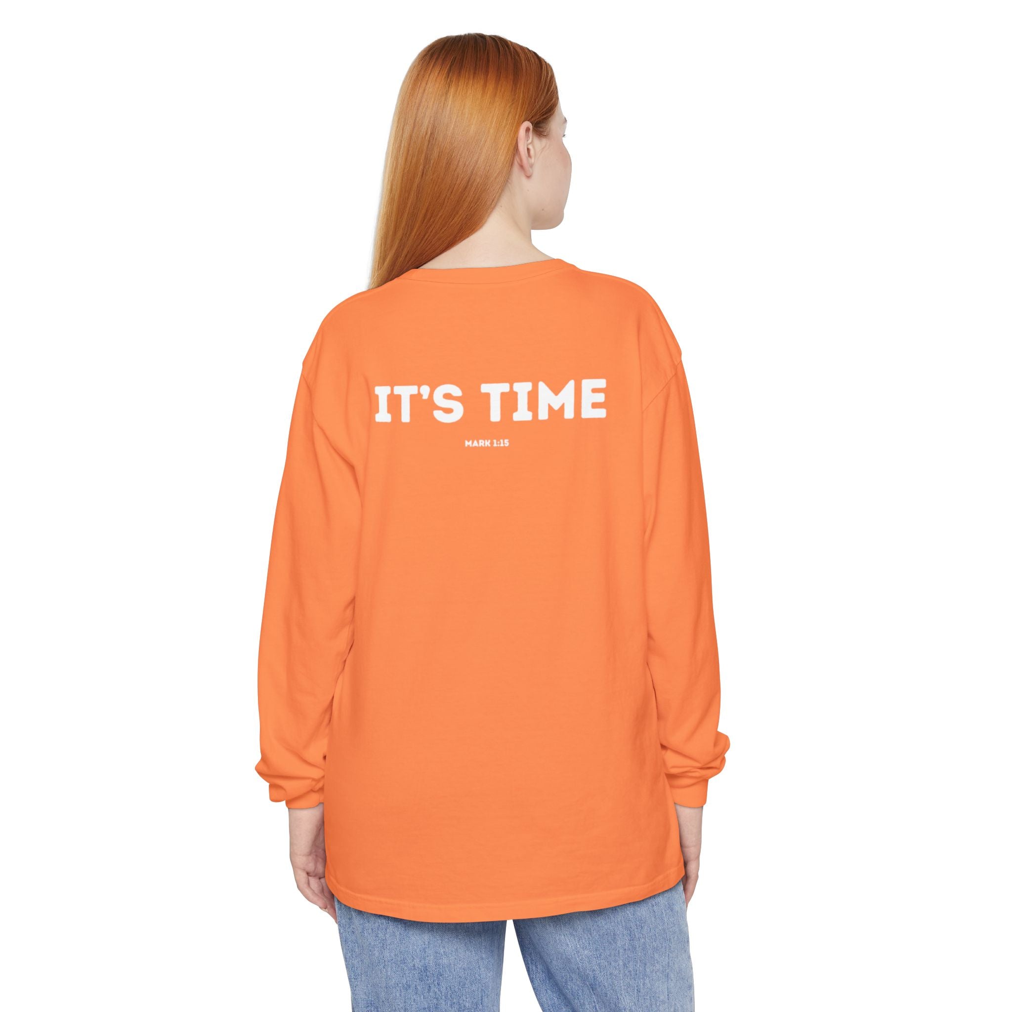 It's Time (Mark 1:15) Christian Long-sleeved T-shirt