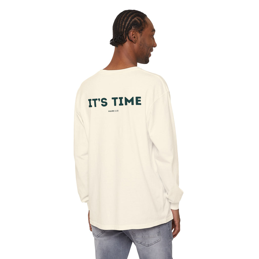 It's Time (Mark 1:15) Christian Long-sleeved T-shirt
