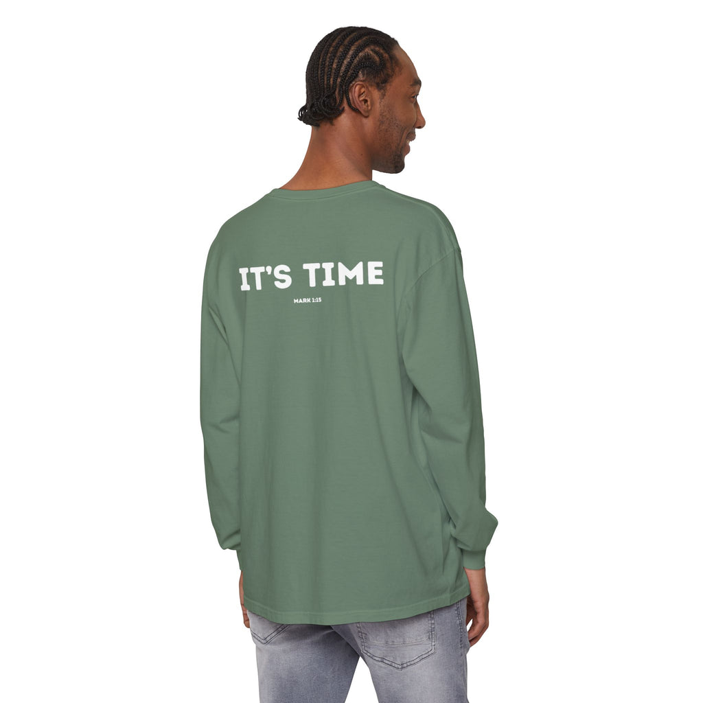 It's Time (Mark 1:15) Christian Long-sleeved T-shirt