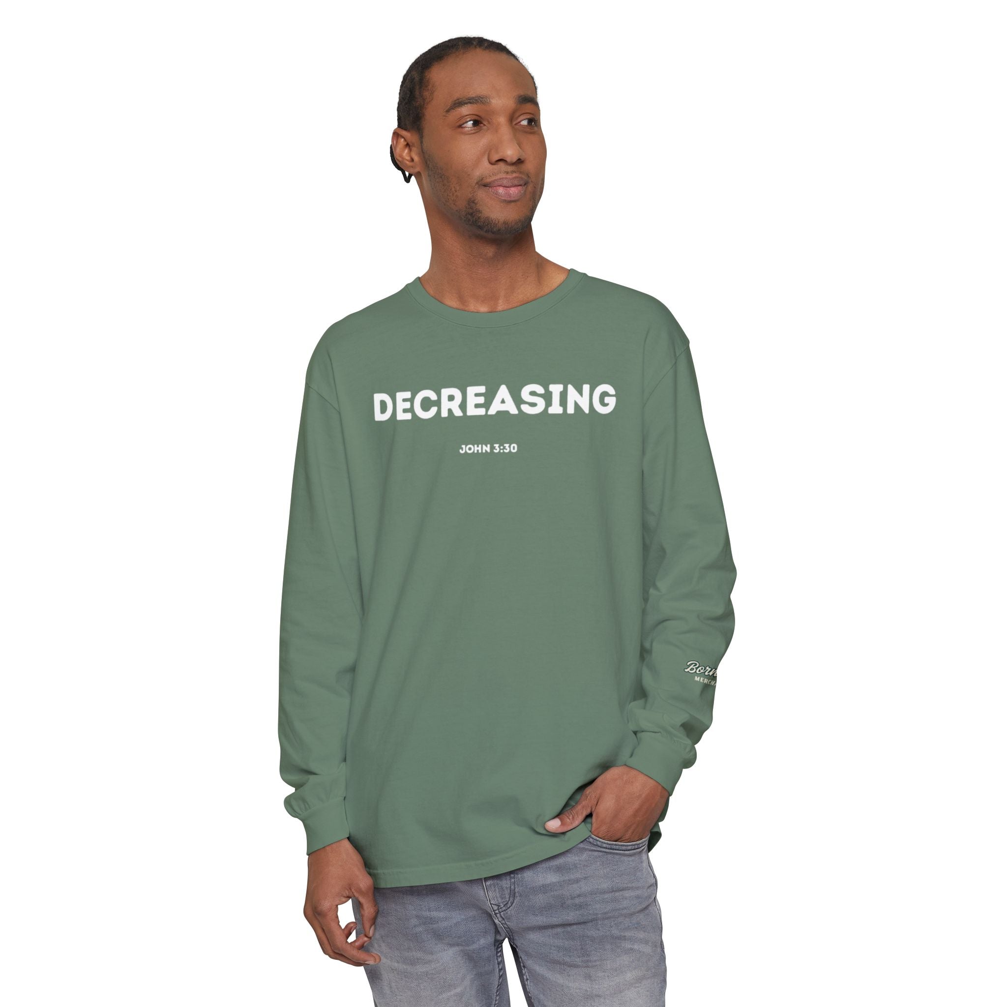 Decreasing (John 3:30) Christian Long-sleeved T-shirt