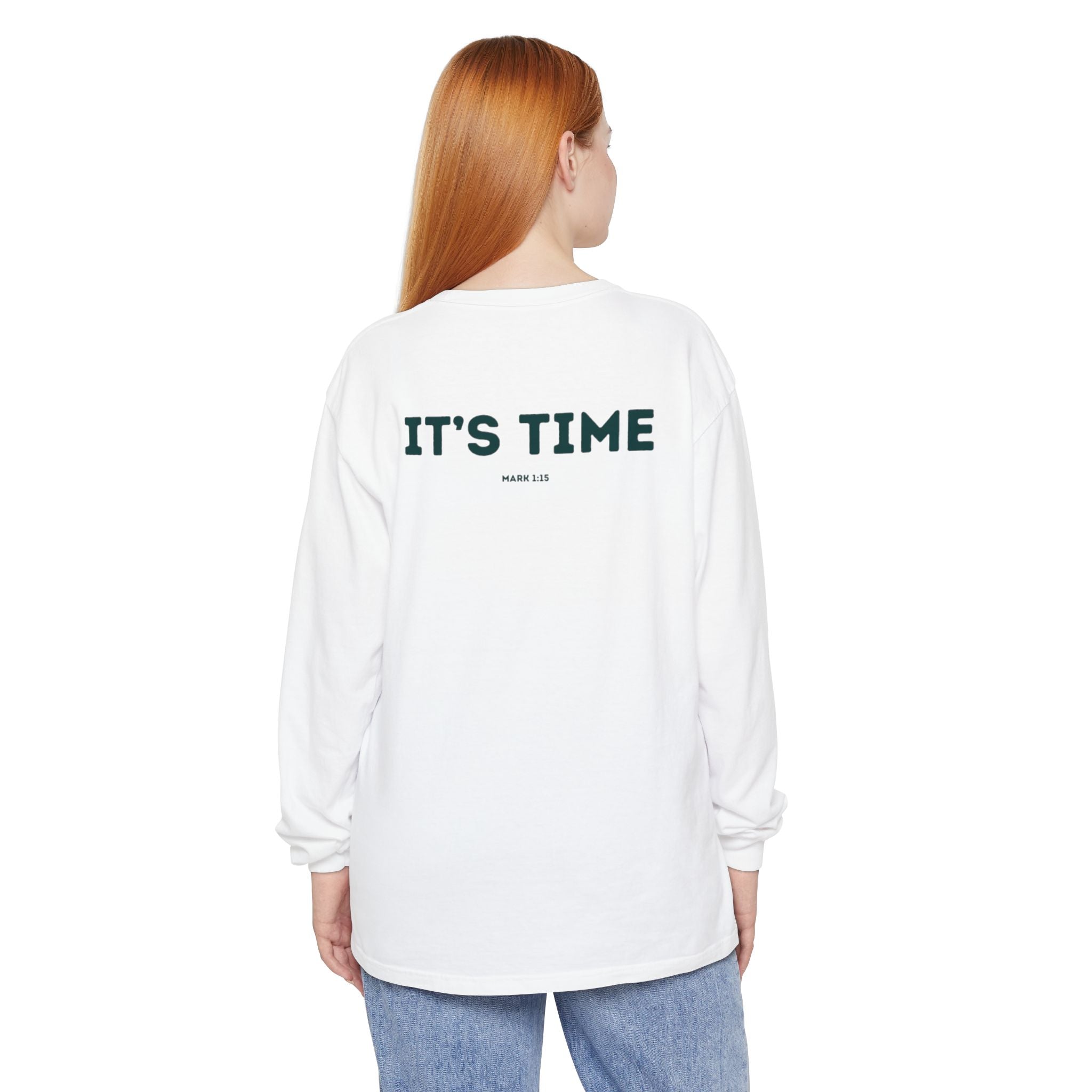 It's Time (Mark 1:15) Christian Long-sleeved T-shirt