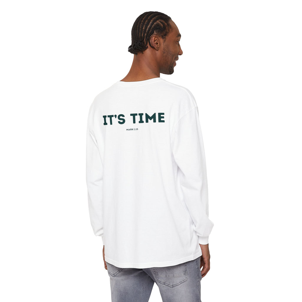 It's Time (Mark 1:15) Christian Long-sleeved T-shirt