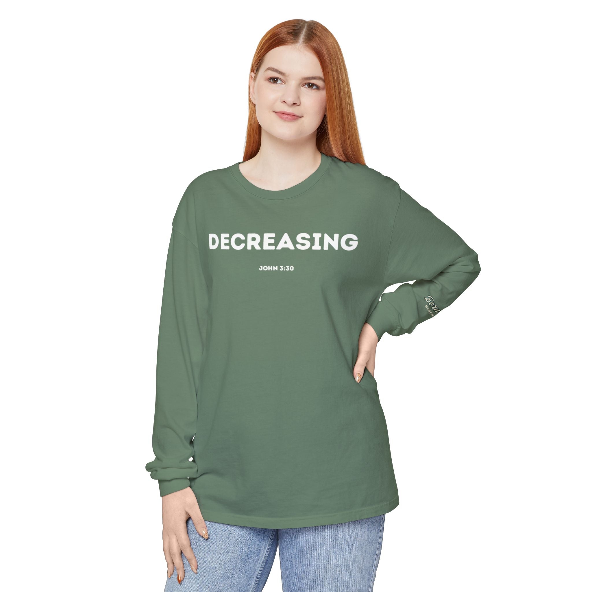 Decreasing (John 3:30) Christian Long-sleeved T-shirt