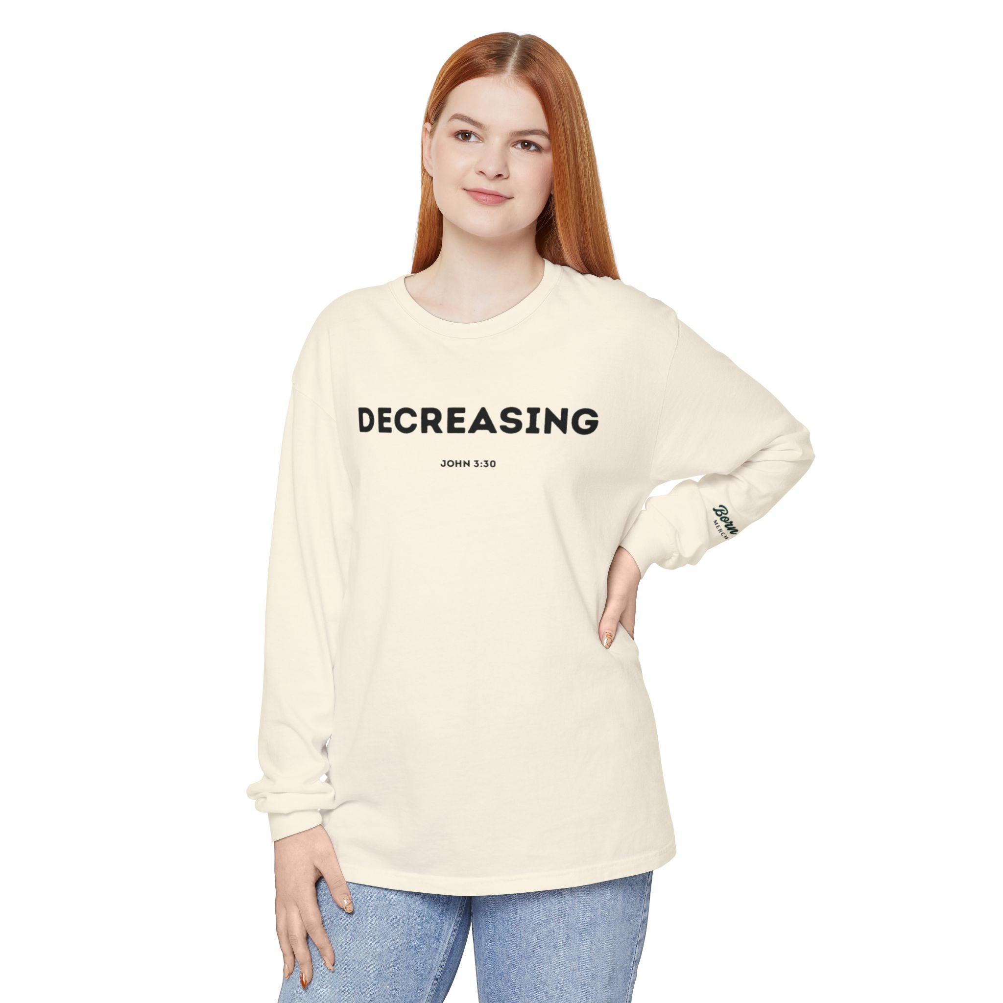 Decreasing (John 3:30) Christian Long-sleeved T-shirt
