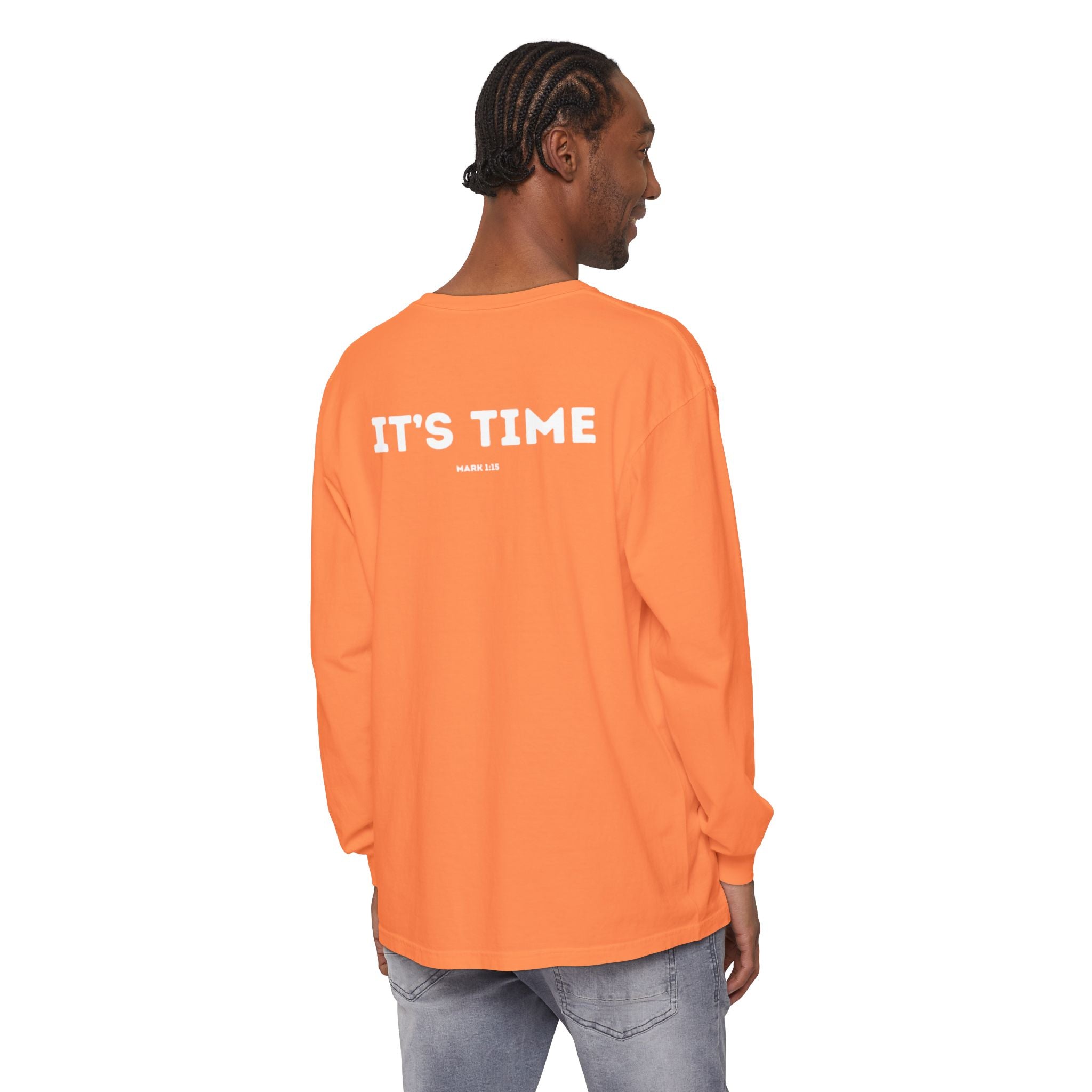 It's Time (Mark 1:15) Christian Long-sleeved T-shirt