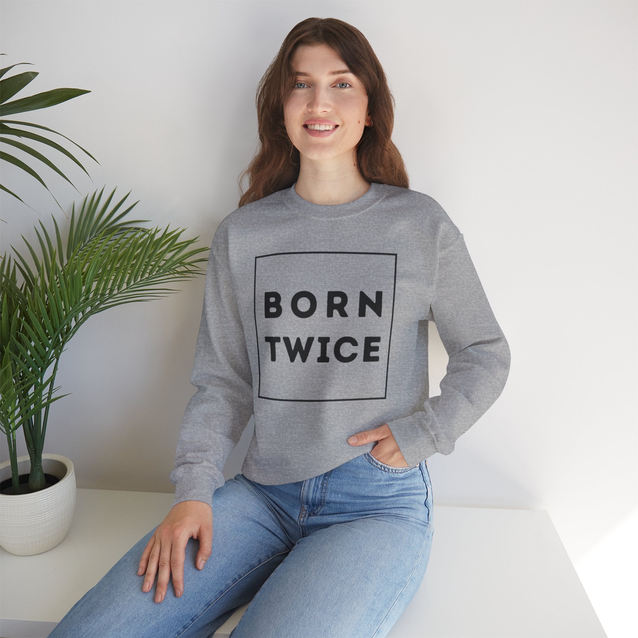 Born Twice Box Logo Crewneck