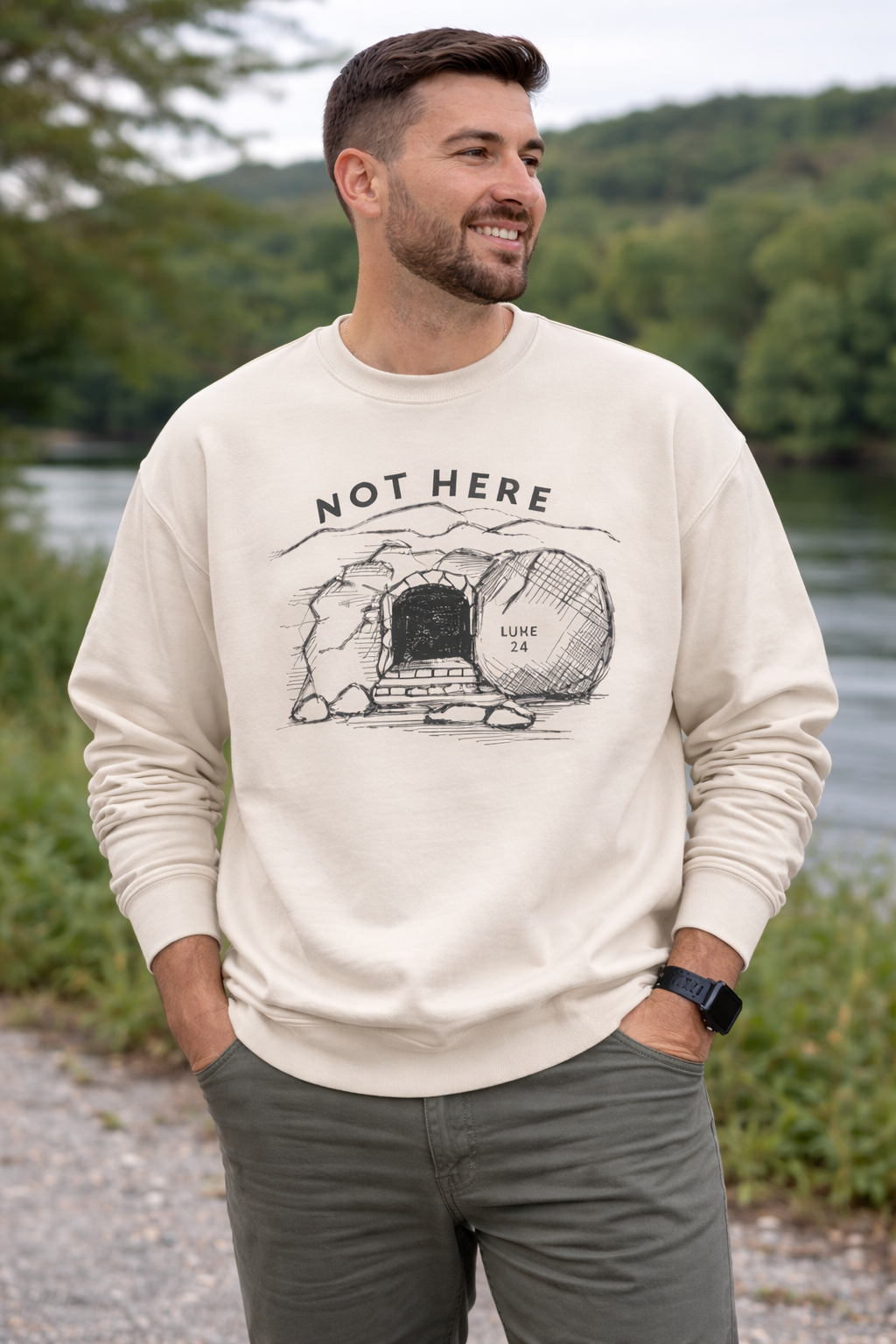 Not Here (Luke 24) Christian Sweatshirt
