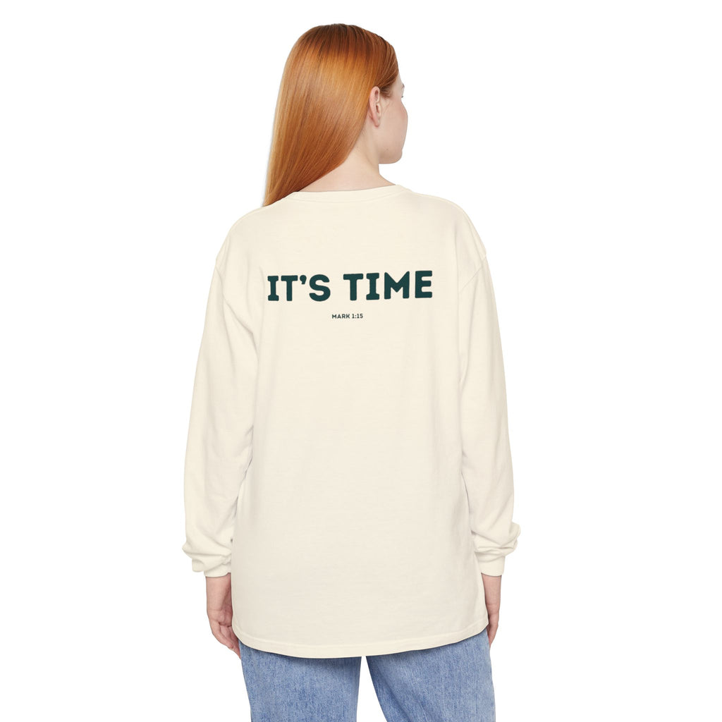 It's Time (Mark 1:15) Christian Long-sleeved T-shirt