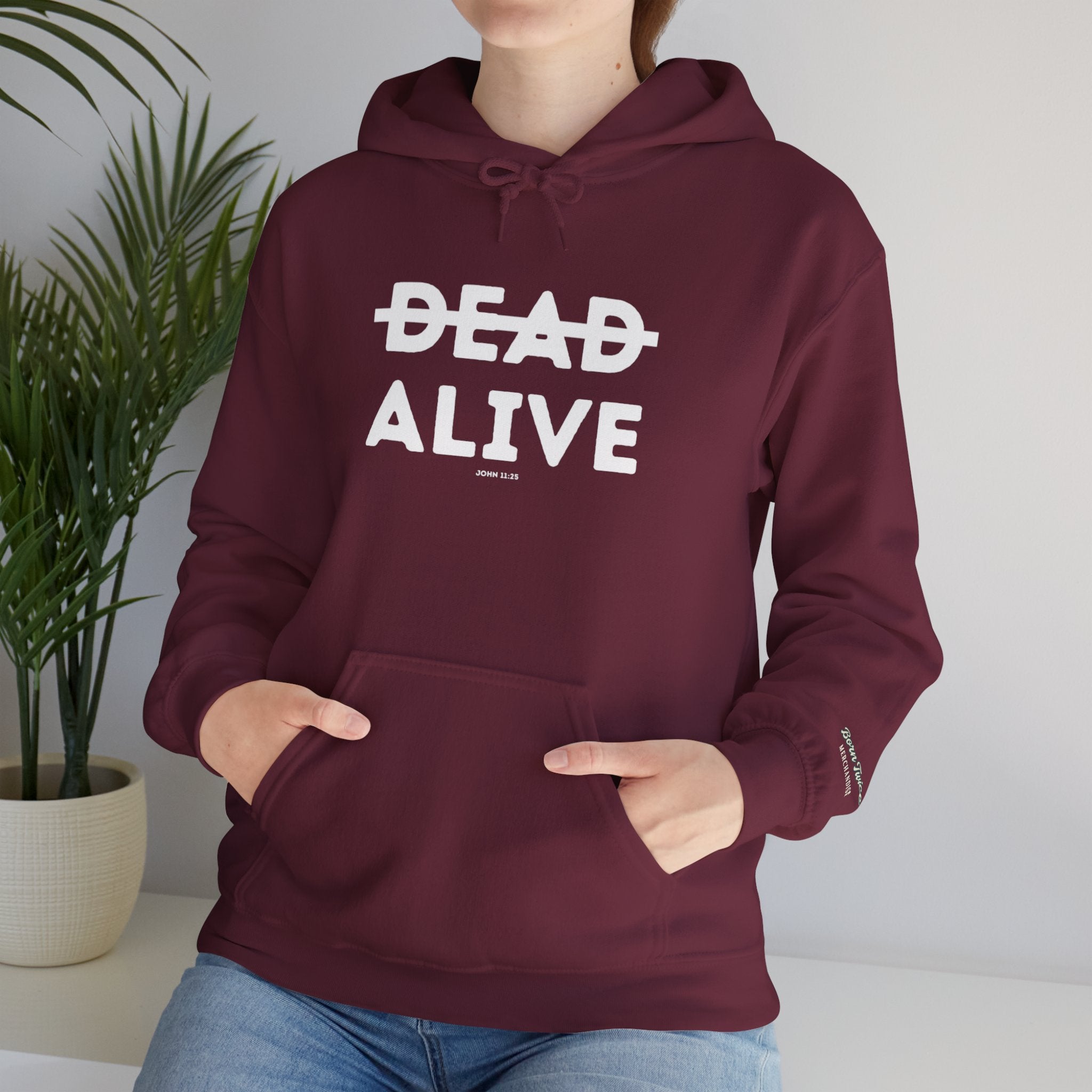Not Dead But Alive (John 11:25) Christian Hoodie