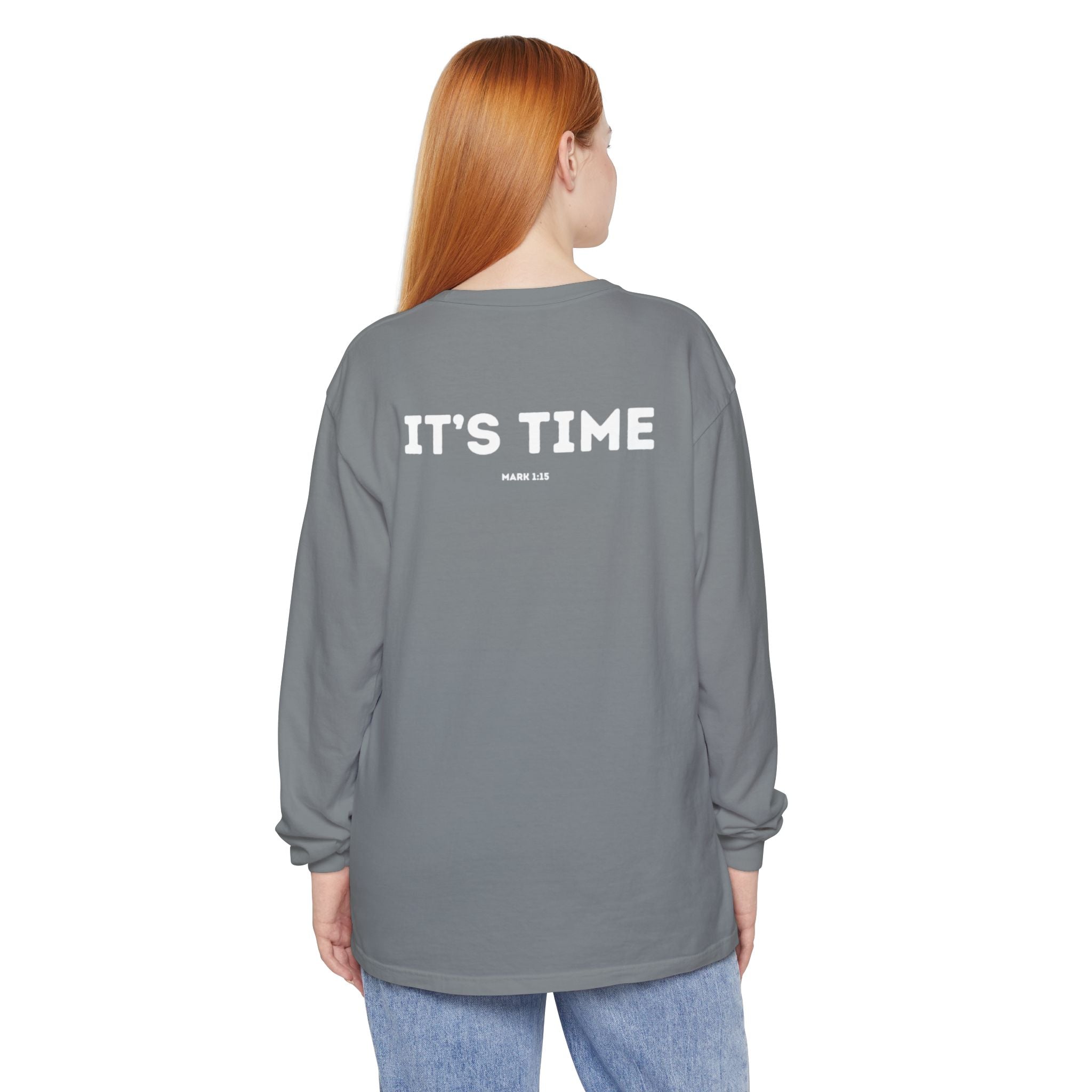 It's Time (Mark 1:15) Christian Long-sleeved T-shirt