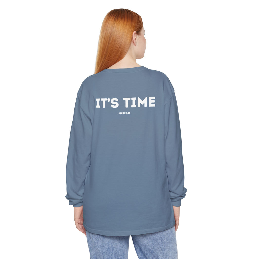 It's Time (Mark 1:15) Christian Long-sleeved T-shirt