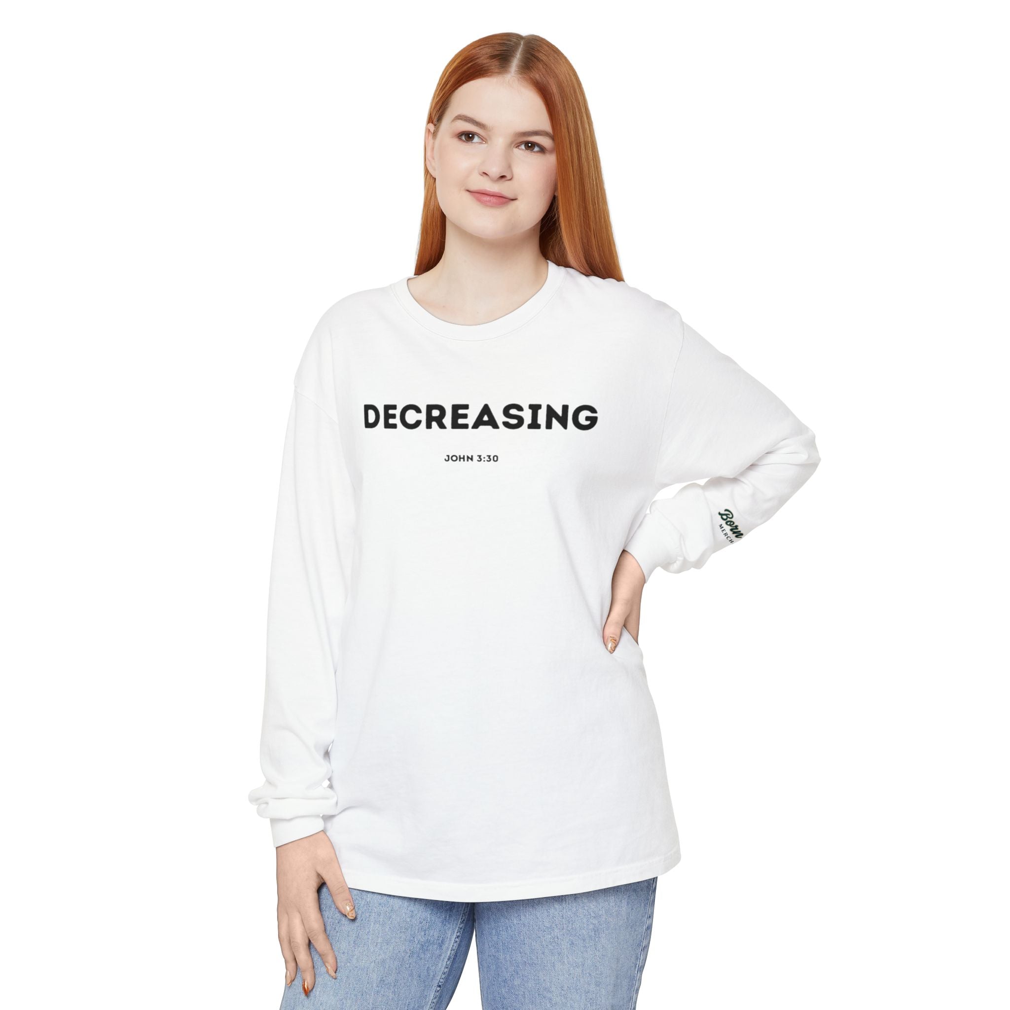 Decreasing (John 3:30) Christian Long-sleeved T-shirt