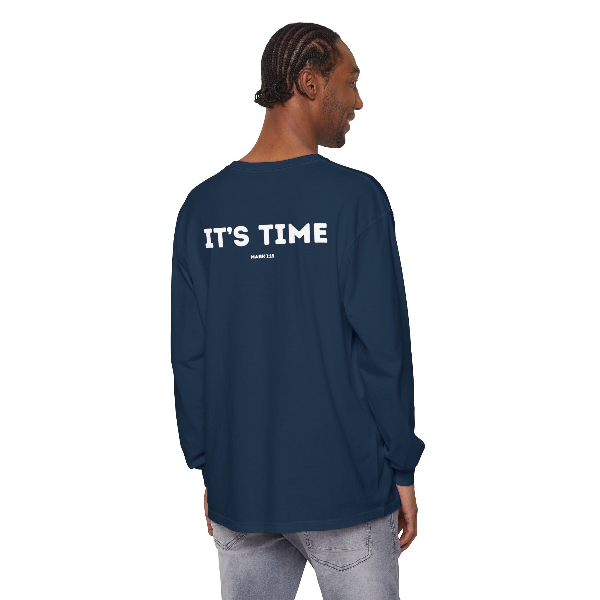 It's Time (Mark 1:15) Christian Long-sleeved T-shirt