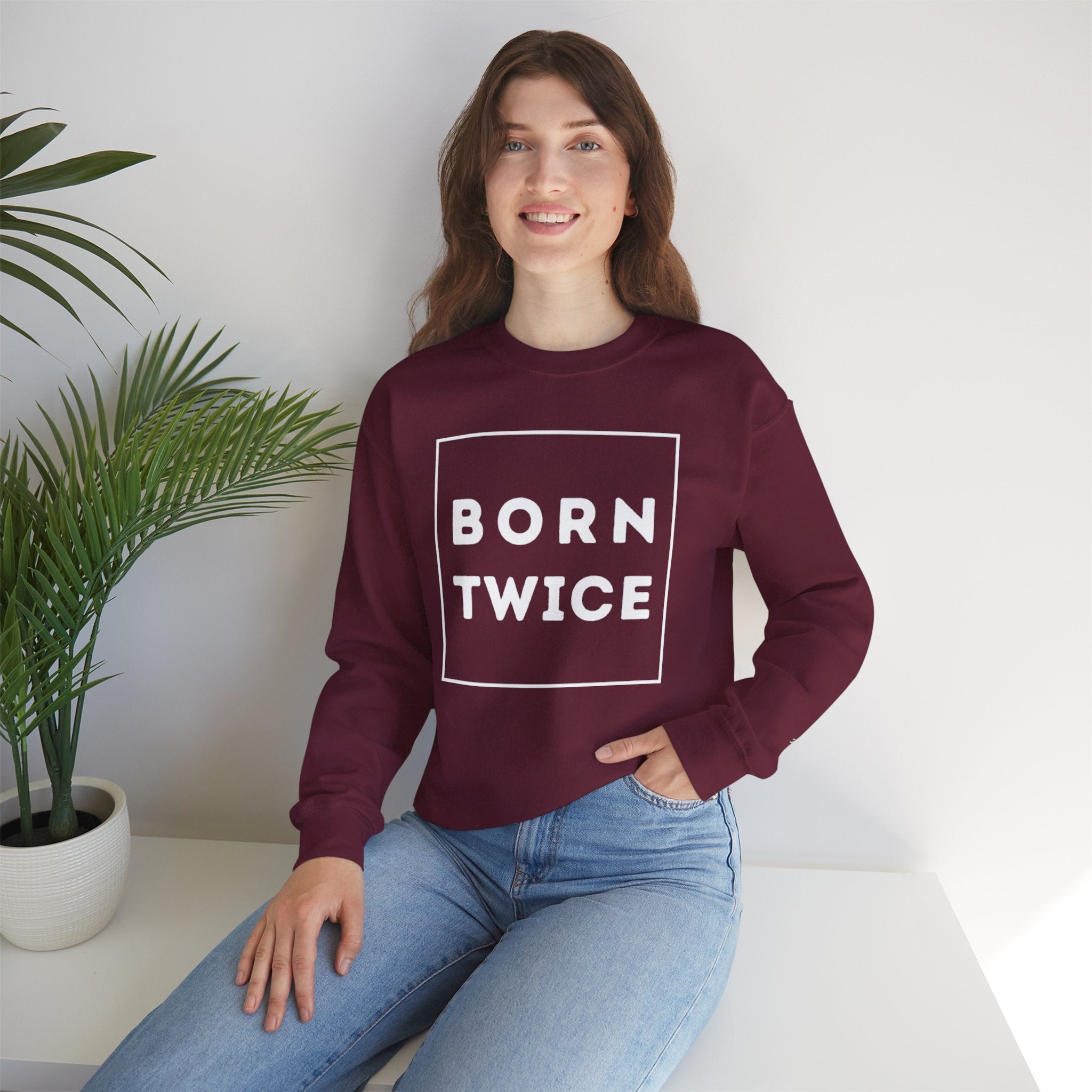 Born Twice Box Logo Crewneck