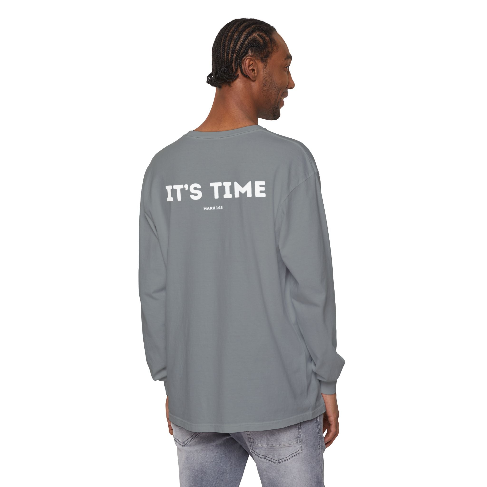 It's Time (Mark 1:15) Christian Long-sleeved T-shirt