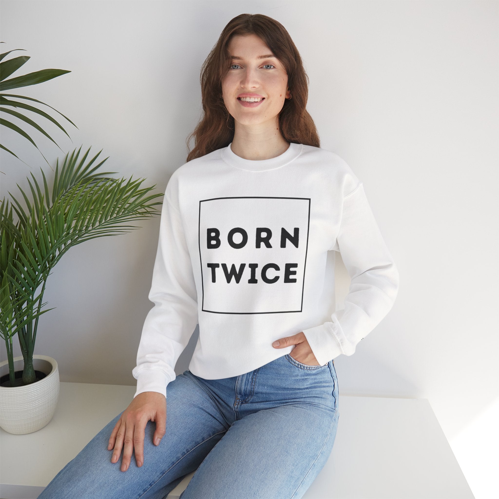 Born Twice Box Logo Crewneck