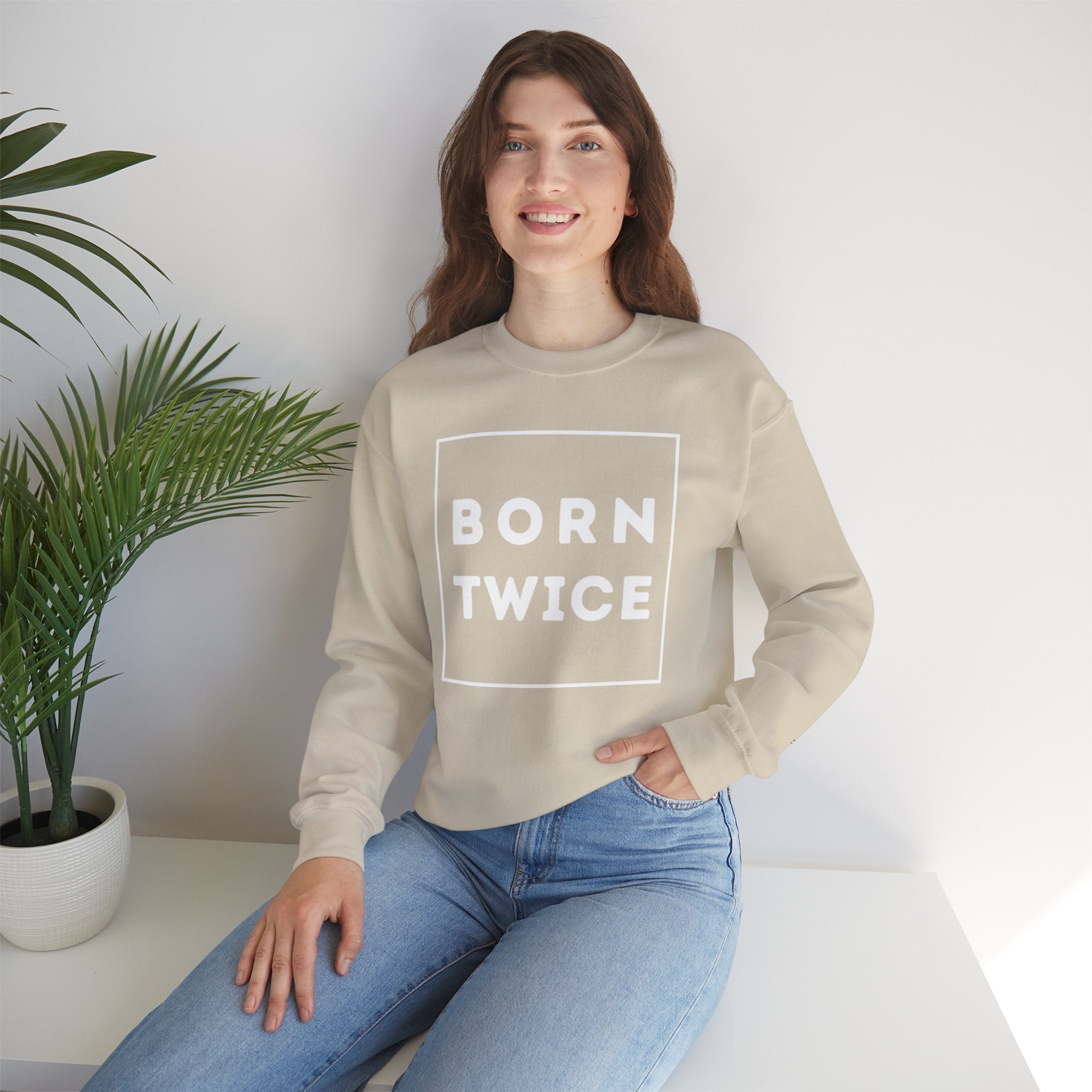 Born Twice Box Logo Crewneck