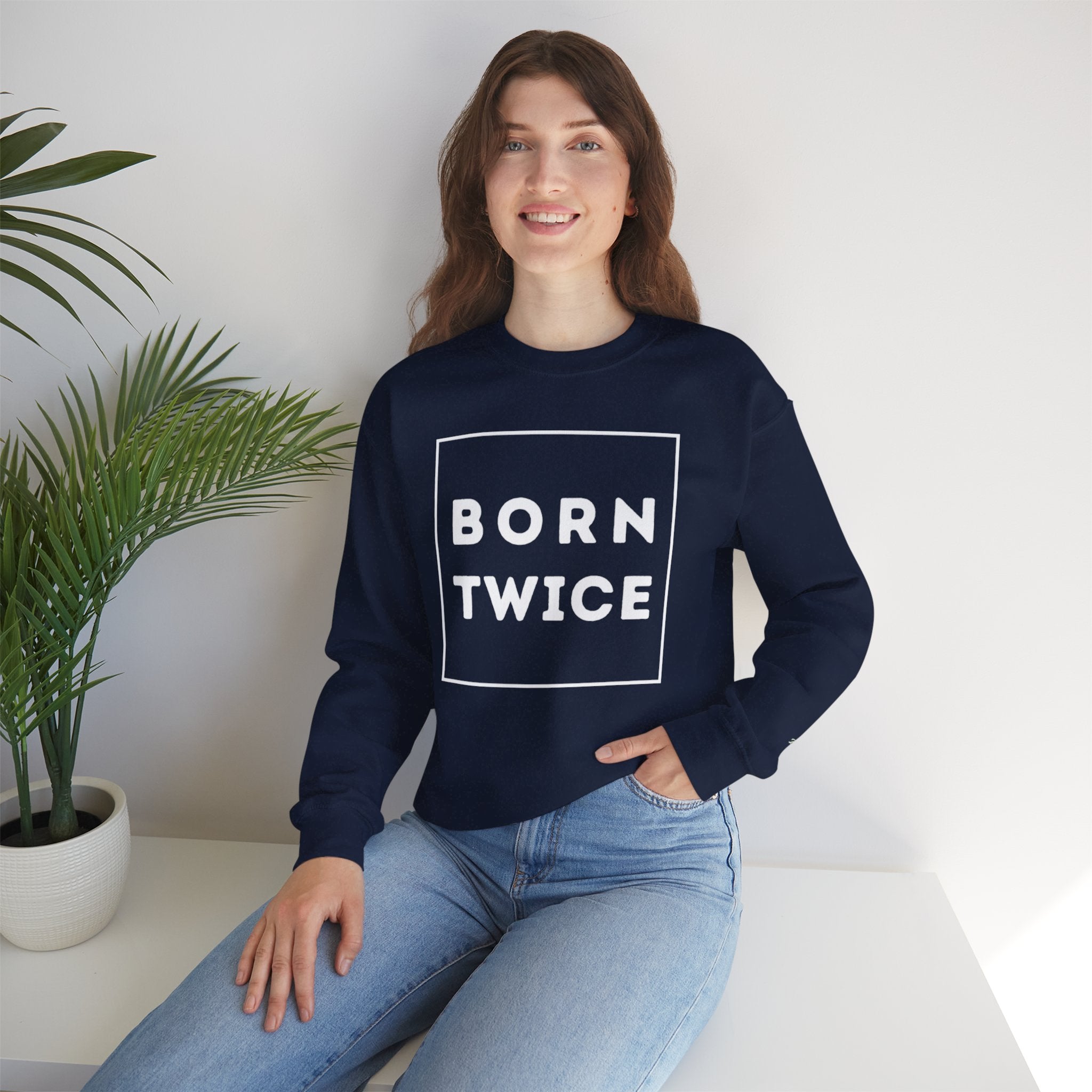 Born Twice Box Logo Crewneck